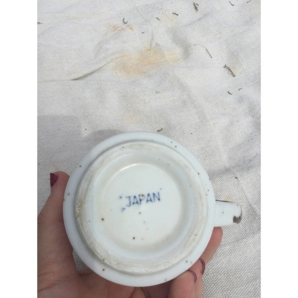 Ceramic coffee mug tea floral Japan vintage bron 70s MCM rustic farmhouse - Picture 9 of 10